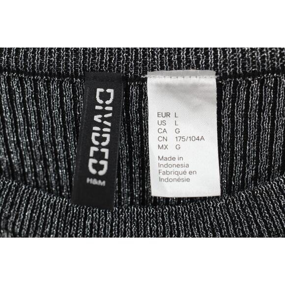 H&M Divided gray ribbed cold shoulder sweater womens large boho causal normcore - Picture 2 of 5